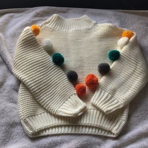 Girls sweater with Pom pond